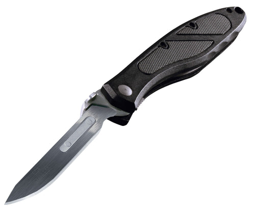 Havalon XTC-60AZ Piranta Z 2.75 Replaceable Plain Stainless Steel Polymer Black Handle Folding