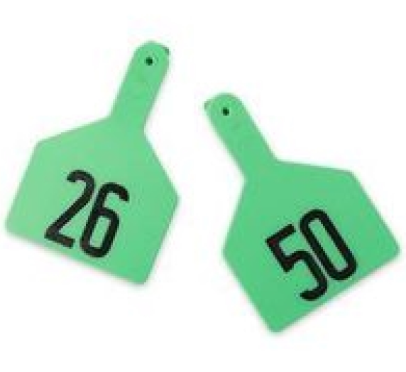 Z Tags No-snag Numbered Cow Id Ear Tags Green 26 - 50