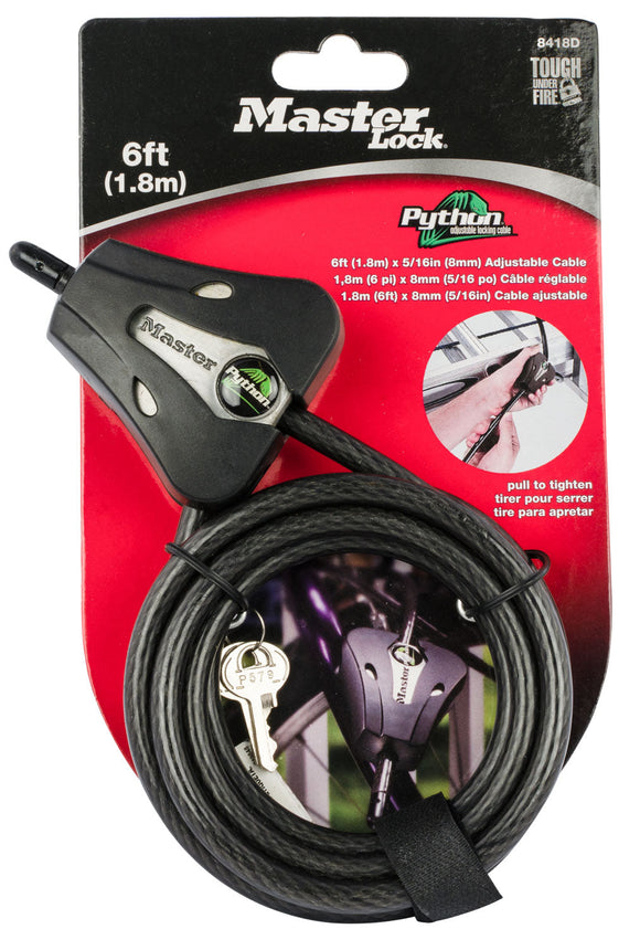 Stealth Cam 8418D Python Cable Lock  Black 6