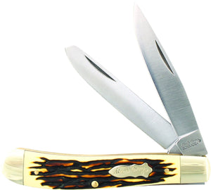 Uncle Henry 285UH Pro Trapper  3.20" Stainless Steel Clip Point/Spay Staglon With Nickel Silver Bolsters Handle Folding