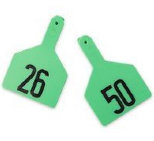 Z Tags No-snag Numbered Cow Id Ear Tags Green 26 - 50 (26 - 50, Green)